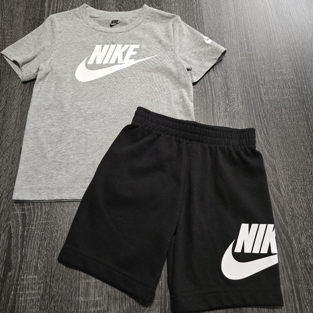 Nike Toddler 4T Gray Tee and Black Shorts Set